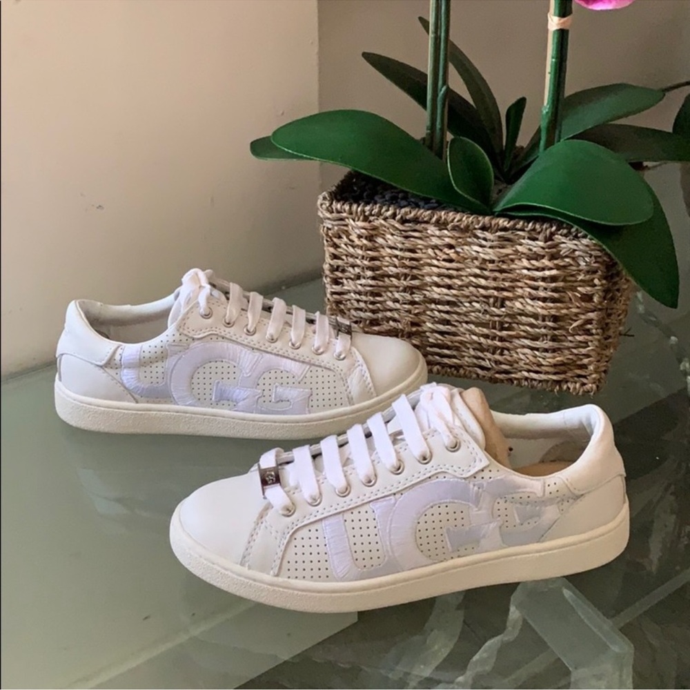 UGG Milo Graphic White Leather Sneakers